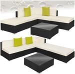 tectake&reg; Aluminium Poly Rattan Lounge, modulares Gartenm&ouml;bel Set, gro&szlig;er...