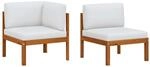 vidaXL 2-teiliges Garten-Lounge-Set mit Kissen Holz Akazie & Seil