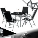 tectake&reg; Gartenm&ouml;bel Set mit Tisch und 4 klappbaren St&uuml;hlen mit Verstellbarer