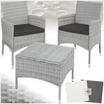 tectake&reg; Poly Rattan M&ouml;bel Gartenset mit Wechselbez&uuml;gen, 2 St&uuml;hle und Tisch mit