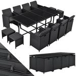 Juskys Polyrattan Sitzgruppe Baracoa XXL 13-teilig wetterfest & stapelbar - 8