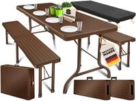 KESSER&reg; Bierzeltgarnitur 3er Set, Klapptisch + 2X Sitzbank &ndash; Gartenm&ouml;bel Set f&uuml;r