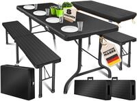 KESSER&reg; Bierzeltgarnitur 3-teilig Set Tisch & 2x Bank | Buffettisch f&uuml;r drinnen &