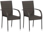 vidaXL 2X Gartenstuhl Stapelbar Poly Rattan Gartensessel Terrassenstuhl Sessel