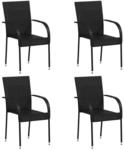vidaXL 4X Gartenstuhl Stapelbar Gartensessel Stapelstuhl Essstuhl Stapelsessel Stuhl