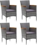 vidaXL 4X Garten Essstuhl Gartensessel Gartenstuhl Sessel Stuhl Rattanstuhl