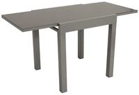 DEGAMO Balkontisch Marina aus Aluminium Silbergrau und Glas dunkelgrau 70x70cm,