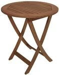 DEGAMO Gartentisch Bistrotisch Rio 65cm rund, Eukalyptus Holz braun ge&ouml;lt,