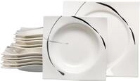 Ritzenhoff & Breker Tafelservice Dacapo, 12-teilig, Porzellangeschirr, Grau,schwarz
