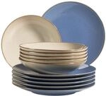 M&Auml;SER 931873 Serie Ossia Teller-Set f&uuml;r 6 Personen im mediterranen Vintage-Look,