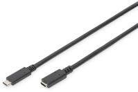 DIGITUS USB 3.2 Gen2 Verl&auml;ngerungskabel - 0.7 m - USB C (St) zu USB C (Bu) - 10