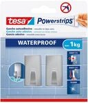 tesa Powerstrips Haken Waterproof S Metall eckig - selbstklebender Wandhaken...