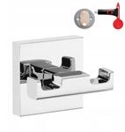 tesa DELUXXE Doppel-Handtuchhaken - 60 mm x 50 mm x 44 mm | 2er-Bad-Haken zur
