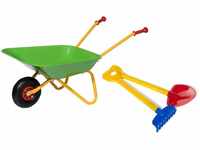 Rolly Toys Schubkarre, Set mit Schaufel und Rechen (Metallschubkarre bis 25 kg