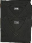 OLYMP Herren T-Shirt Doppelpack V-Ausschnitt- Schwarz, S