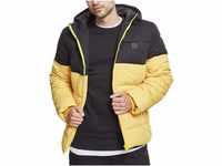 Urban Classics Herren Hooded 2-Tone Puffer Jacket, Yellow (chromeyellow/blk 01437), S