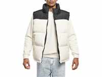 Urban Classics Herren TB4476-Block Puffer Vest Jacke, Black/whitesand, S