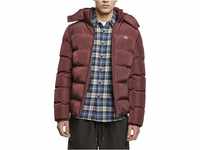Urban Classics Herren Hooded Puffer Jacket with Quilted Interior Jacke, Cherry, 4XL