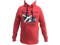 Camp David Herren Kapuzensweater mit Sailing Print, Speed Red, 3XL