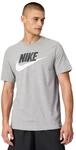 Nike Herren T-Shirt M NSW Tee ICON Futura, dk Grey Heather/Black/(White), 2XL, AR5004