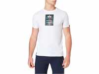 Alpha Industries Herren Rainbow Reflective Label T-Shirt, White, L