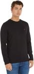 Tommy Hilfiger Herren Langarmshirt Tommy Logo Baumwolle, Schwarz (Black), M
