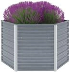 vidaXL Garten-Hochbeet Verzinkter Stahl 129x129x77 cm Grau