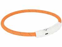 TRIXIE Leuchtring für Hunde XS-S orange – Leuchtendes Hundehalsband, ideal für