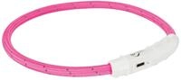 TRIXIE Leuchtring f&uuml;r Hunde L-XL pink &ndash; Leuchtendes Hundehalsband, ideal f&uuml;r