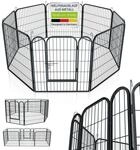Juskys Welpenauslauf Plus 160x160x80 cm - Welpenlaufstall 8-teilig aus Metall -