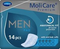 MoliCare Premium MEN PAD, Inkontinenz-Einlage f&uuml;r M&auml;nner bei Blasenschw&auml;che,
