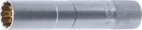 BGS 2446 | Z&uuml;ndkerzen-Einsatz mit Magnet, Zw&ouml;lfkant, lang | 10 mm (3/8") | SW 14 mm