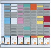 Nobo T-Karten B&uuml;ro Planungsset, Wandmontage, Haftnotizen Set mit 7 Spalten & 24