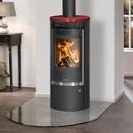 Oranier 5793 55 Rota Top 2.0 Kaminofen Stahl Schwarz mit Abdeckplatte Keramik