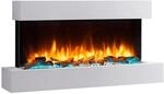 BALDERIA Ignis - Elektrischer Wandkamin mit Heizung und LED Flammeneffekt, Weiss