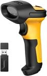 Inateck Barcode Scanner Wireless 2.4GHz, Akku mit 2600 mAh, 60 m Reichweite,