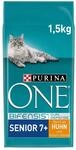 PURINA ONE Senior 7+, Reich an Huhn und Vollkorn-Getreide Katzentrockenfutter, 6er