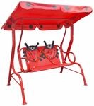 vidaXL Kinder Hollywoodschaukel Rot Kinderschaukel Gartenschaukel Gartenbank