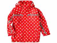BMS Buddeljacke, Regenjacke für Kinder mit abnehmbarer Kapuze in rot + Punkten