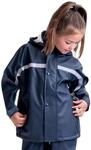 BMS Buddeljacke, Regenjacke f&uuml;r Kinder mit abnehmbarer Kapuze in marine Gr&ouml;&szlig;e 98