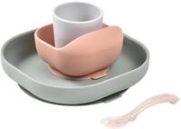 B&Eacute;ABA, Baby-Essensset aus Silikongeschirr, Mit Saugnapf, Rutschfest, 4 Teile, Teller