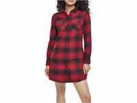 Urban Classics Damen TB3764-Ladies Check Shirt Dress Kleid, darkblue/red, 4XL