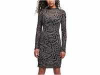 Urban Classics Damen TB4517-Ladies AOP Double Layer Dress Kleid, Asphalt/Black, S