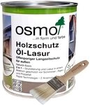 Osmo Holzschutz &Ouml;l-Lasur - 0,75 l (700 Kiefer) + Fl&auml;chenstreicher Pinsel von