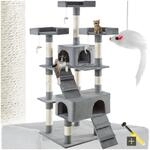 tectake&reg; Katzen Kratzbaum gro&szlig;, f&uuml;r Katzen und Kitten, mit 2X Katzenhaus, 4X