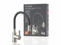 EISL Flexo Edelstahl/Schwarz Flexible Spültischarmatur, biegsamer Wasserhahn für