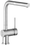 KLUDI L-STEEL Wasserhahn K&uuml;che mit 180&deg; schwenkbarem Auslauf, K&uuml;chenarmatur