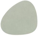 LindDNA Glasuntersetzer Curve aus recyceltem Nupo Leder in der Farbe Olive...