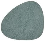Lind DNA Glasuntersetzer Curve Recyceltes Leder Hippo Pastell Gr&uuml;n, Ma&szlig;e: 11cm x
