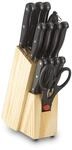 ECHTWERK "Basic" 14-teiliges K&uuml;chenmesser-Set, eleganter Messerblock aus